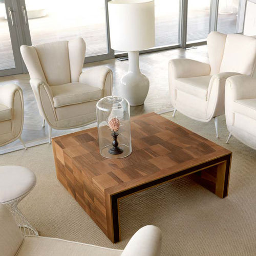 Tavolino basso contemporaneo - H-119 - Dale Italia - in legno / quadrato / per uso residenziale