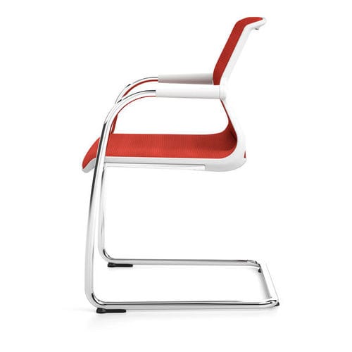 Sedia visitatore contemporanea - UNIX  - vitra USA - da interno / in tessuto / in acciaio