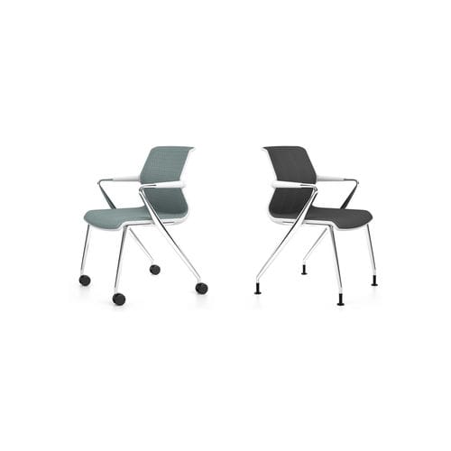 Sedia visitatore contemporanea - UNIX  - vitra USA - da interno / in tessuto / in alluminio lucido