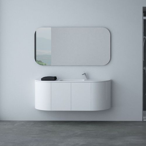 Mobile lavabo sospeso - FLAT 140 - IKEBE DISEÑOS, S.L.L. - in Solid Surface / contemporaneo / laccato