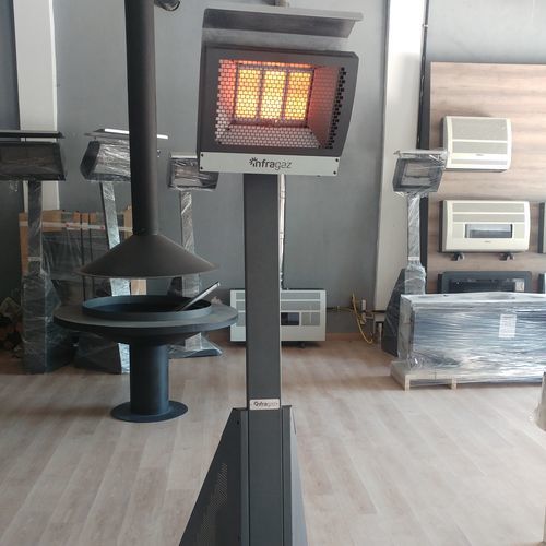 Riscaldamento a infrarossi per esterni autoportante - Mira Heating Co. Ltd. - a gas / ceramica / con illuminazione LED