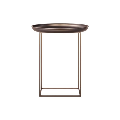 Tavolo d'appoggio contemporaneo - DUKE - NORR11 - in metallo / con supporto in alluminio / rotondo