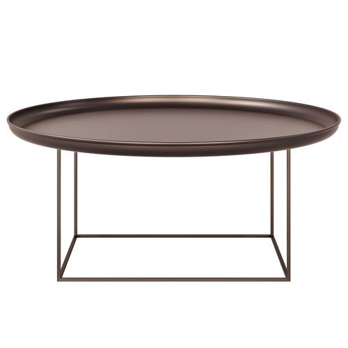 Tavolino basso contemporaneo - DUKE LARGE - NORR11 - in metallo / con supporto in alluminio / rotondo