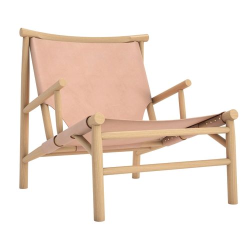 Poltrona design scandinavo - SAMURAI - NORR11 - in pelle / in rovere / FSC