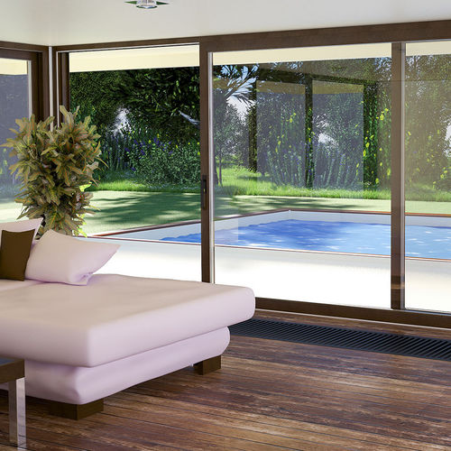 Vetrata scorrevole - SOFTLINE HS - drutex - in legno / a doppi vetri / a tripli vetri