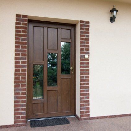Porta d'ingresso - IGLO ENERGY - drutex - in PVC / battente / semivetrata
