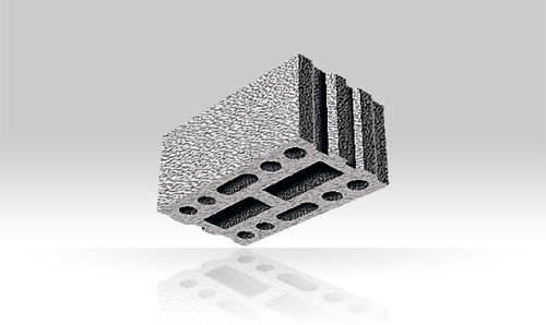 Blocco di calcestruzzo leggero - BisoBims - BISOTHERM - forato / per muro divisorio / tagliafuoco