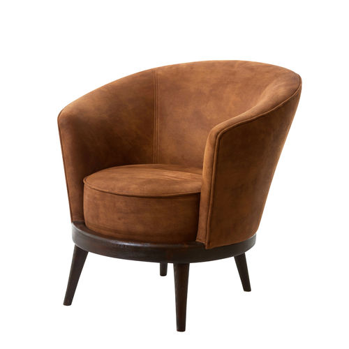 Poltrona club contemporanea - BARTOK : RÉF. 26405 - OVATION Paris - in tessuto / in legno / marrone