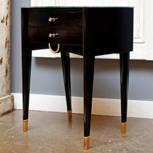 Comodino Art Deco - RÉF. 21500 - OVATION Paris - in legno / con supporto in legno / con supporto in ottone