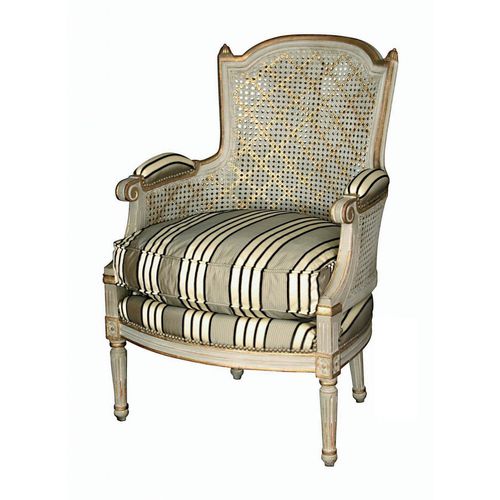 Poltrona in stile Luigi XVI - COLIGNY : RÉF. 17003 - OVATION Paris - in tessuto / in legno dipinto / bergère