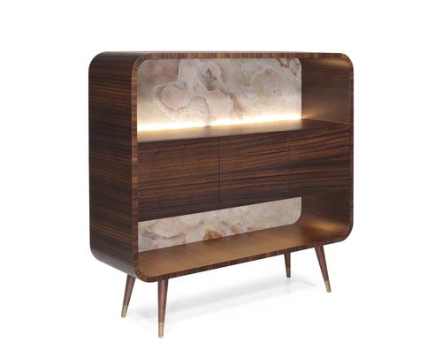 Credenza alta - PR&Eacute;LUDE - OVATION Paris - contemporanea / in legno laccato / in legno laccato brillante