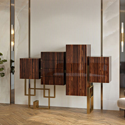 Credenza con piedi alti - MASCAGNI - OVATION Paris - design originale / in legno laccato brillante / in ebano di macassar