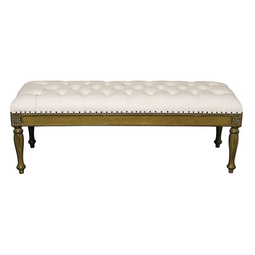 Divanetto imbottito in stile Direttorio - PAULINE : RÉF. 17305 - OVATION Paris - in tessuto / con supporto in legno / bianco