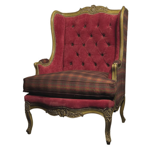 Poltrona in stile Luigi XV - CARMEN : RÉF. 17007 - OVATION Paris - in tessuto / a orecchioni / bergère