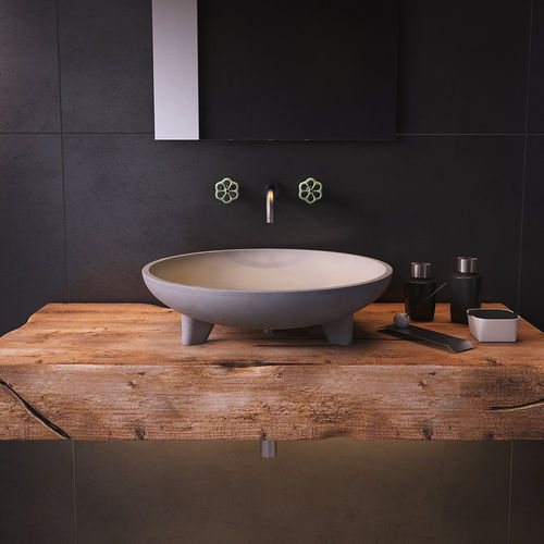 Lavabo da appoggio - CALDERA - Urbi et Orbi - in calcestruzzo / rotondo / contemporaneo