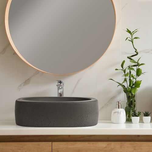 Lavabo da appoggio - ORILLA - Urbi et Orbi - in calcestruzzo / rotondo / 1 foro