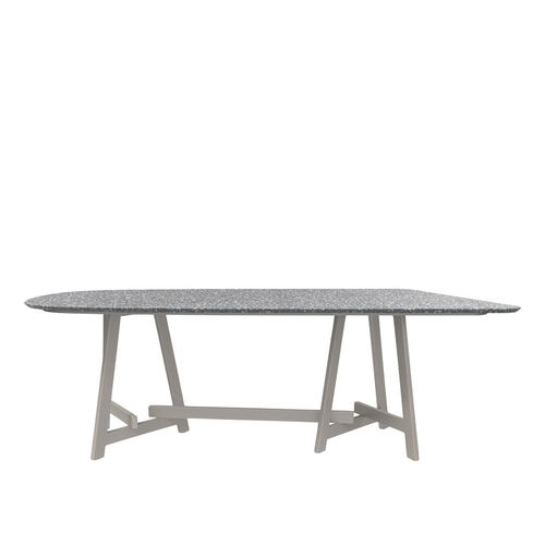 Tavolo da pranzo contemporaneo - CHOPSTIX 219 - JANUS et Cie - in pietra / con supporto in alluminio / con supporto in acciaio inossidabile