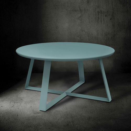 Tavolino basso contemporaneo - ECHO - JANUS et Cie - in alluminio / con supporto in alluminio / rotondo