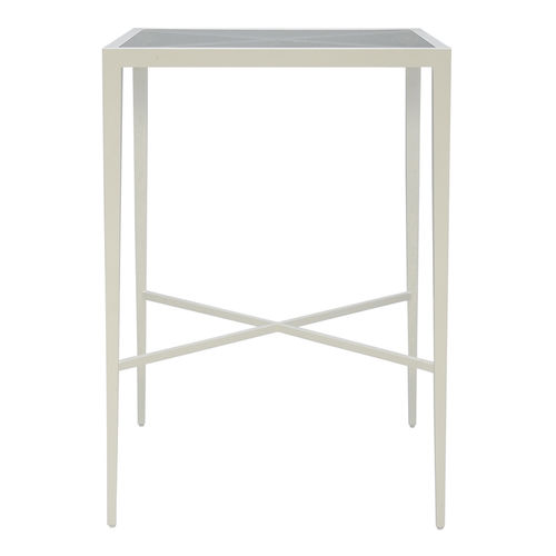 Tavolo alto classico - AZIMUTH  - JANUS et Cie - in vetro temprato / in alluminio / quadrato