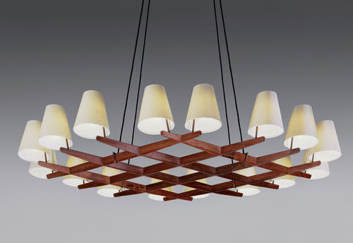 Lampadario contemporaneo - HALLSTATT - Kalmar Werkstaetten - in seta / in legno / a incandescenza