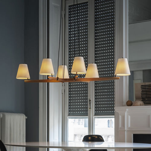 Lampadario contemporaneo - ADMONT 6 - Kalmar Werkstaetten - in metallo / in seta / in rovere