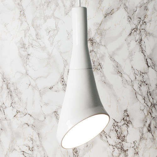 Lampada a sospensione - WHITE NOISE_glossy white - neo - in ceramica / design minimalista / con cavo