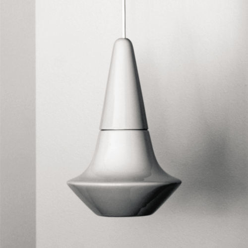 Lampada a sospensione - SMALL LIGHT 1.0_glossy white - neo - in ceramica / design minimalista / con cavo