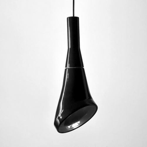 Lampada a sospensione - WHITE NOISE_glossy black - neo - in ceramica / design minimalista / con cavo