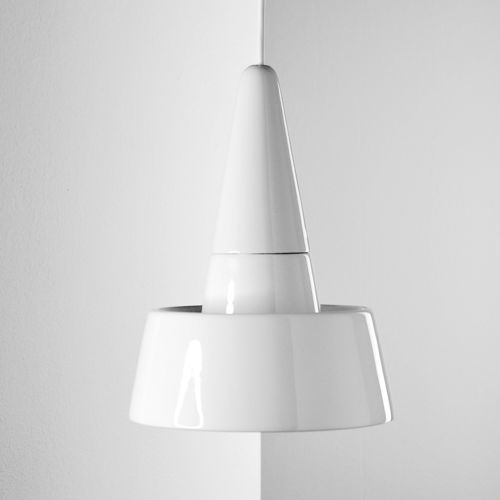 Lampada a sospensione - SMALL LIGHT 2.0_glossy white - neo - in ceramica / design minimalista / con cavo