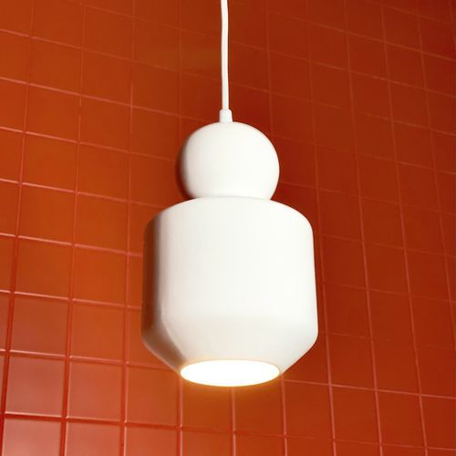 Lampada a sospensione - LOVER 1.0_glossy white - neo - in ceramica / design minimalista / con cavo