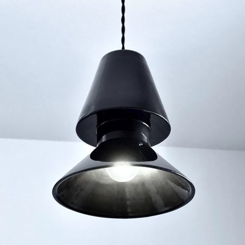 Lampada a sospensione - TWIN 1.1_glossy black - neo - in ceramica / design minimalista / con cavo