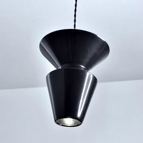 Lampada a sospensione - TWIN 1.2_glossy black - neo - in ceramica / design minimalista / con cavo
