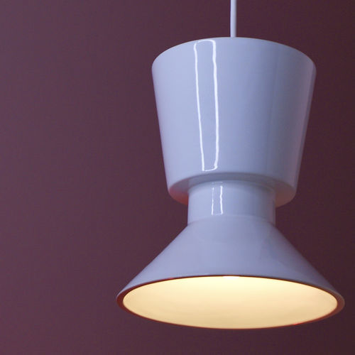 Lampada a sospensione - TWIN 2.1_glossy white - neo - in ceramica / design minimalista / con cavo