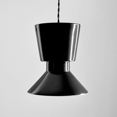 Lampada a sospensione - TWIN 2.1_glossy black - neo - in ceramica / design minimalista / con cavo