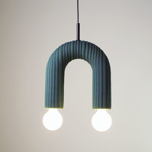 Lampada a sospensione - DUO_husk0974 - neo - in tessuto / in ceramica / design minimalista