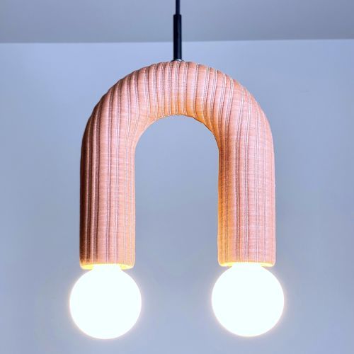 Lampada a sospensione - DUO_husk0554 - neo - in tessuto / in ceramica / design minimalista
