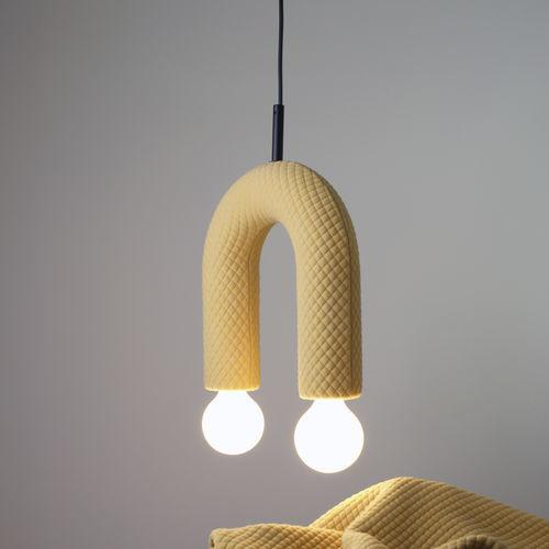Lampada a sospensione - DUO_mosaic 2_0422 - neo - in tessuto / in ceramica / design minimalista