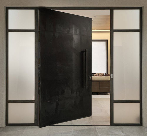 Porta d'ingresso - USA - FritsJurgens - in legno / a bilico con asse laterale / contemporanea