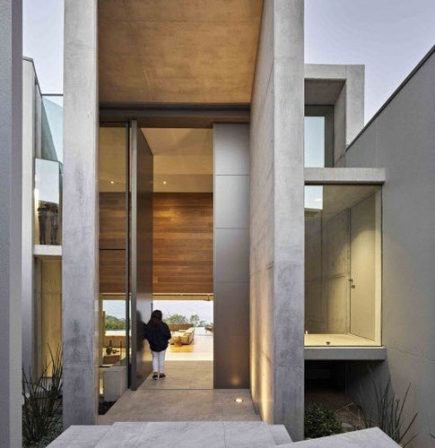 Porta d'ingresso - Sunshine Beach - FritsJurgens - in alluminio / a bilico con asse laterale / contemporanea