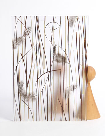 Pannello decorativo per interni - SAVANNA - Designpanel - anti UV / in poliestere / con inserto di piante naturali