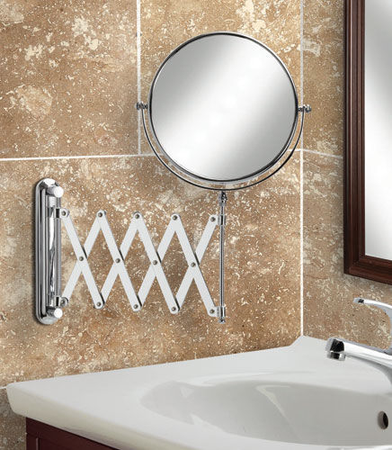 Specchio da bagno a muro - VANTAGE - Better Living Products - contemporaneo / rotondo / in acciaio