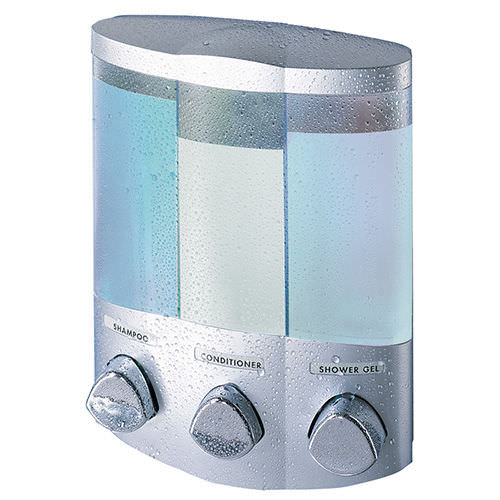 Distributore di sapone professionale - EURO TRIO SATIN SILVER - Better Living Products - da parete / in ABS / manuale