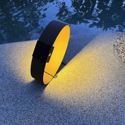 Lampada da pavimento - RING - aralia - LYX luminaires - in lamiera d'acciaio / in acciaio / in acciaio inossidabile