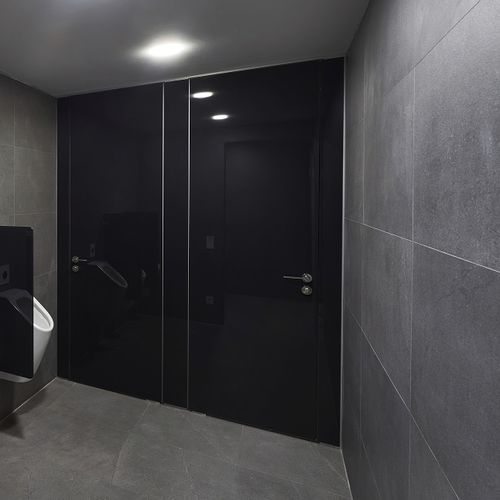 Cabina per bagni pubblici in vetro - VENTO - Schaefer-Trennwandsysteme - in alluminio / per toilette / per edifici pubblici