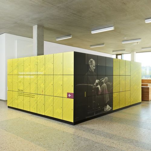 Armadietto spogliatoio in melaminico - GVKF13 - Schaefer-Trennwandsysteme - per edifici pubblici / con sistema di sicurezza
