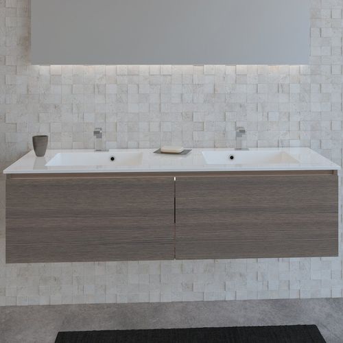 Lavabo da incasso - M2 - ALKE - in marmo / con piano integrato / doppio