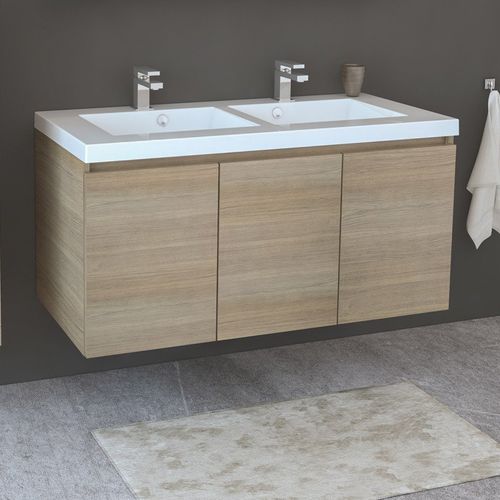 Lavabo da incasso - C1 - ALKE - in ceramica / con piano integrato / doppio
