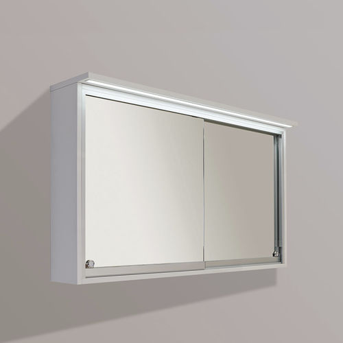 Mobile pensile per bagno con specchio con illuminazione integrata - ALKE - contemporanea / in legno / da parete