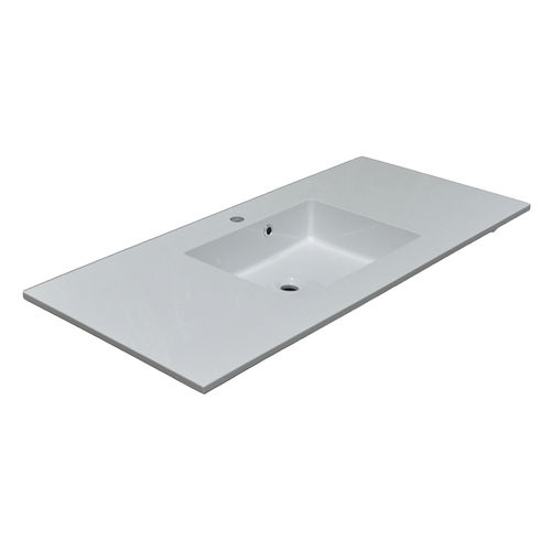 Lavabo da incasso - M2 - ALKE - in marmo / con piano integrato / rettangolare