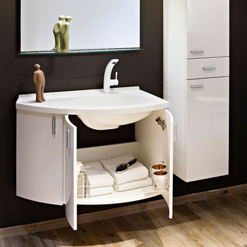 Mobile lavabo sospeso - WING - ALKE - in legno / contemporaneo / con scaffale integrato